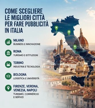 COME SCEGLIERE LE MIGLIORI CITT&Agrave; PER FARE PUBBLICIT&Agrave; IN ITALIA